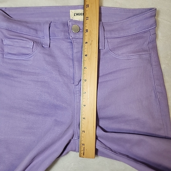 L'agence Margot High Rise Coated Lavender Skinny Jeans 26 - Picture 9 of 10